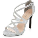 silver glitter heels all over glitter detail- strappy design- heel height: 4 GCUUDCS