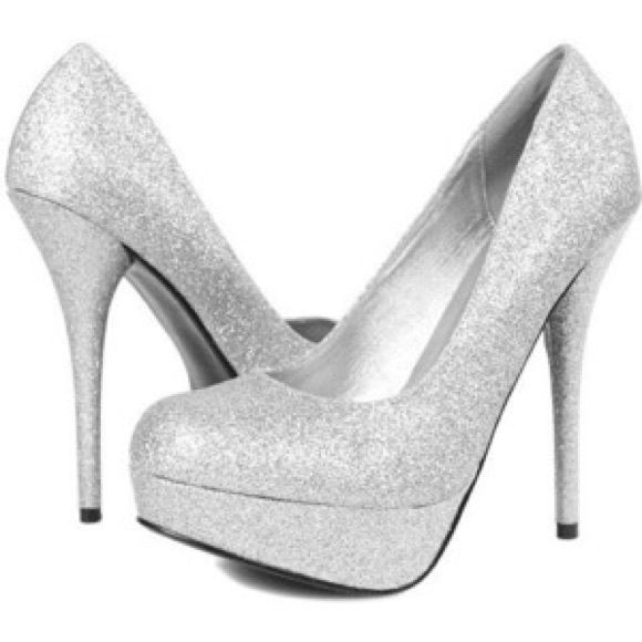 silver glitter heels silver glitter pumps UZLXEIK