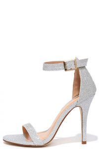 silver glitter heels silver heels - gold heels - glitter heels - ankle strap heels - $31.00 NAUOSRU