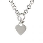 silver heart necklace designer style sterling silver heart tag necklace RWKOGKL
