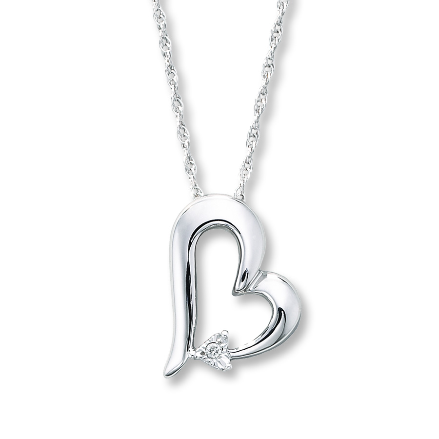 silver heart necklace hover to zoom UAAMDIO