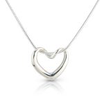 silver heart necklace silver twisted heart necklace RPHJRFL