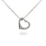 silver heart necklace sterling silver small heart necklace IGSXDQB