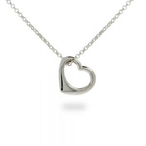 silver heart necklace sterling silver small heart necklace IGSXDQB