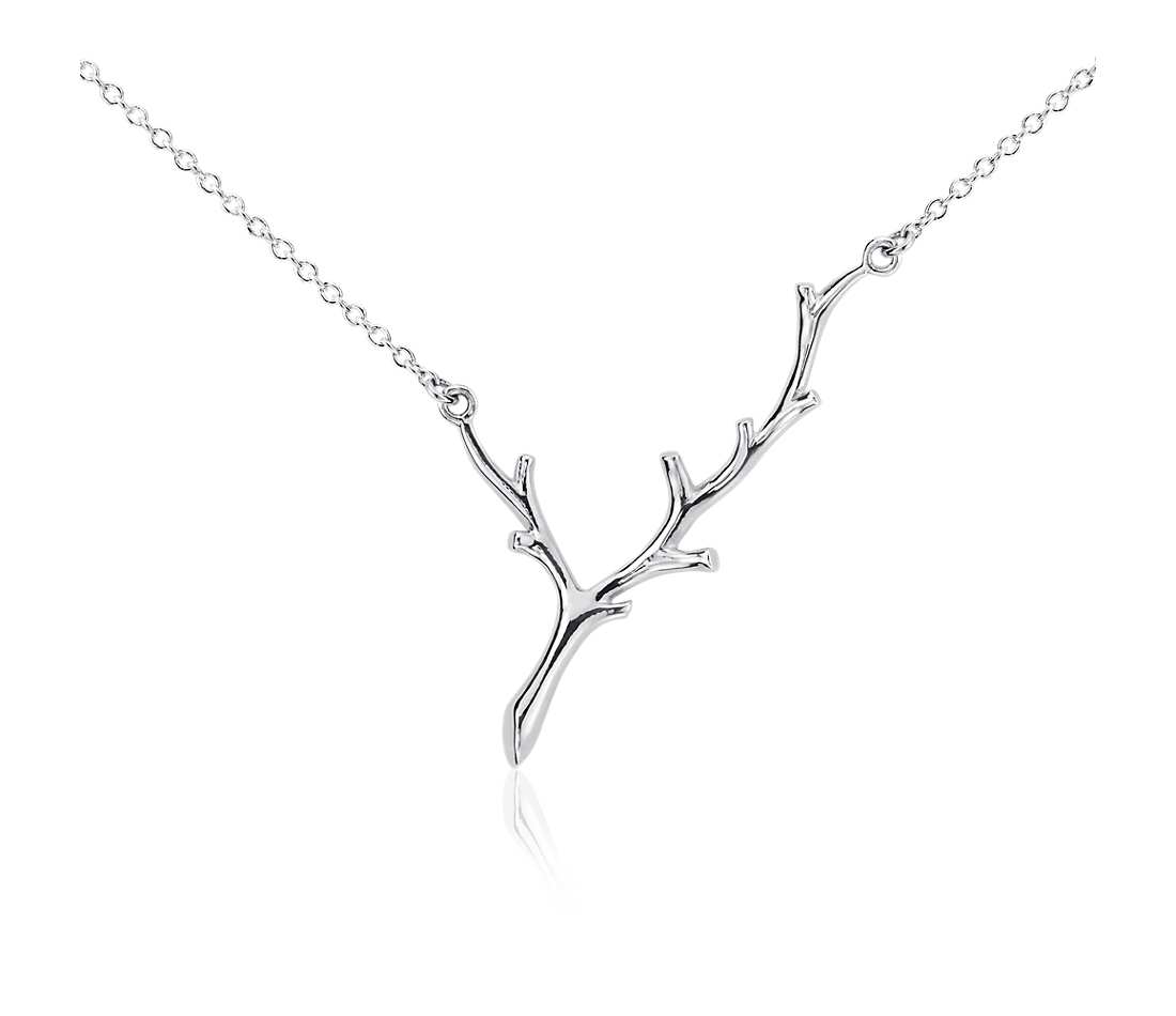 silver necklace branch necklace in sterling silver MFOCGWX