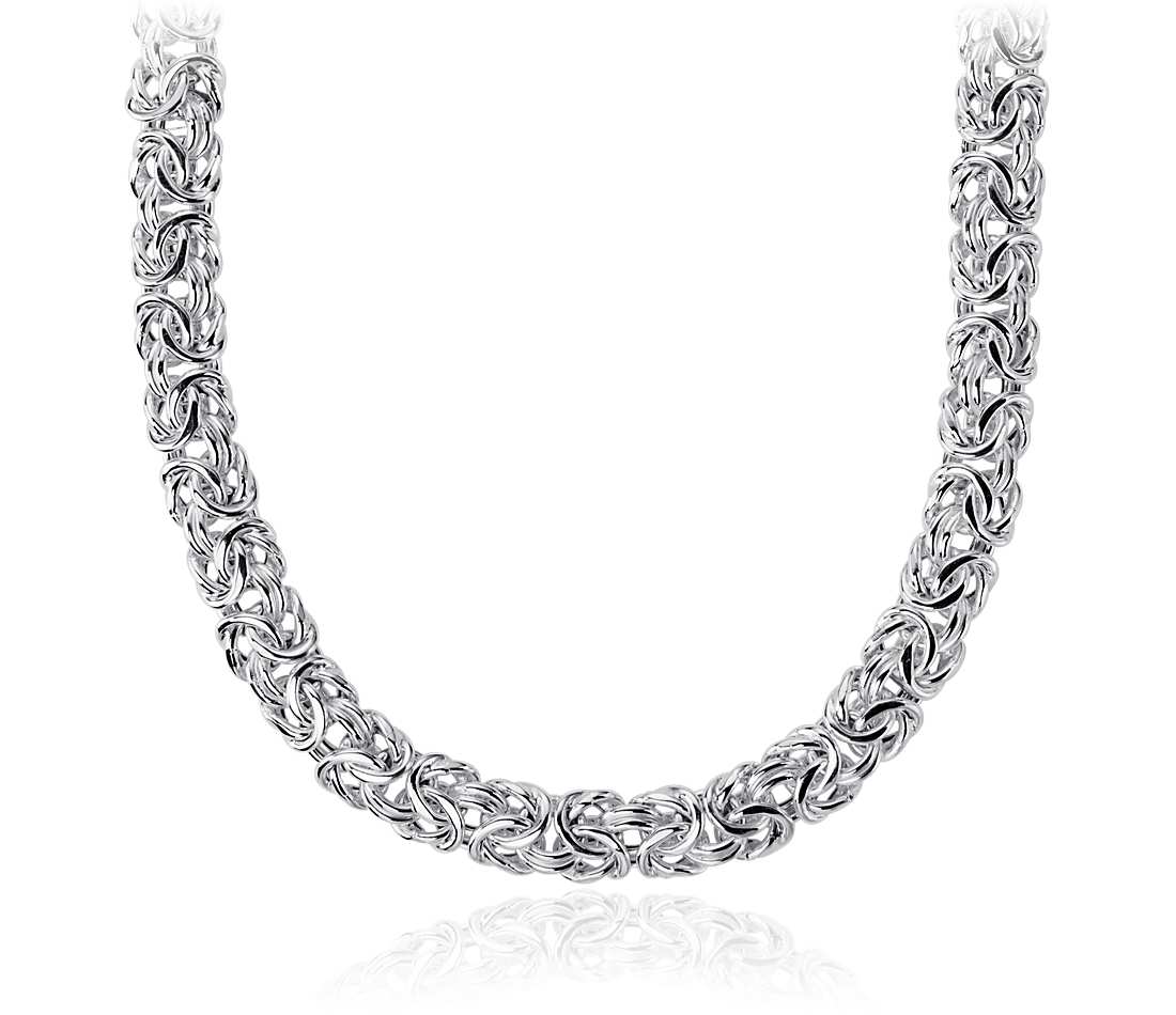 silver necklace byzantine necklace in sterling silver JVJKYXG