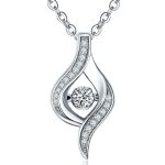 silver necklace dancing diamond 925 sterling silver fashion necklaces for women gift  wholesale OYNERKN