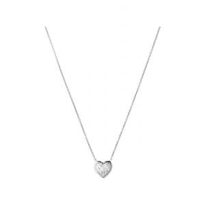 silver necklace diamond essentials sterling silver u0026 pave heart necklace | women necklaces| TPXXOFZ