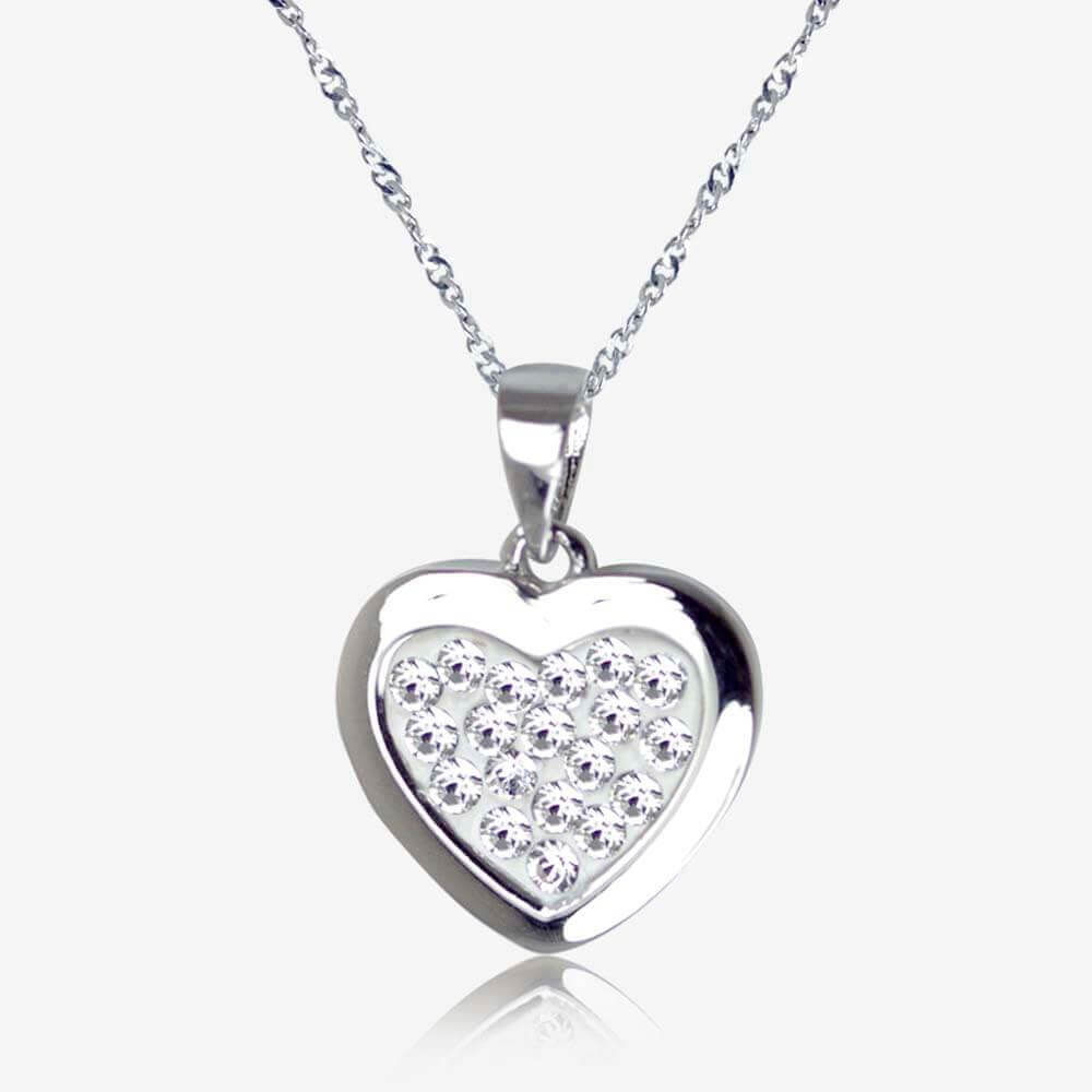 silver necklace tania sterling silver heart necklace made with swarovskiu003csupu003e®u003c/supu003e HYJIAIW