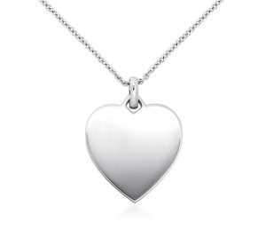 silver pendant engravable heart-tag pendant in sterling silver UKCEYLG