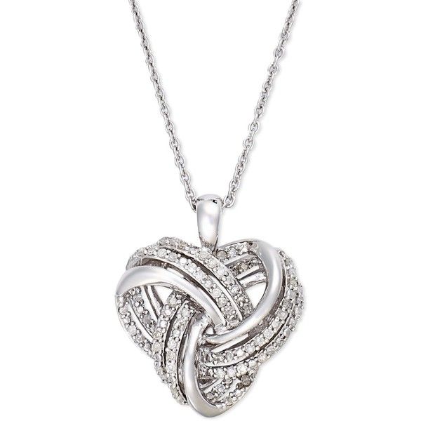 silver pendant wrapped in love diamond heart pendant necklace in sterling silver (1/4. ETVTAIL