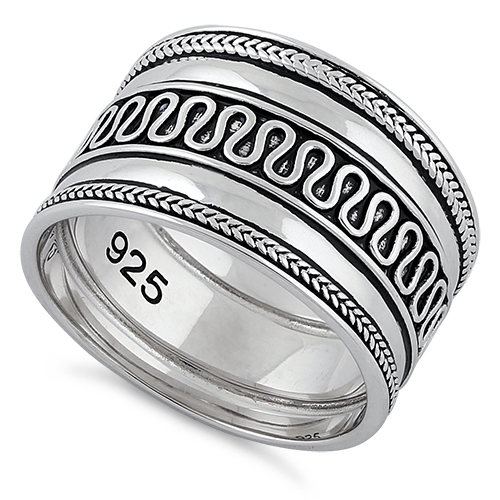 silver rings sterling silver bali design ring BKRORWA
