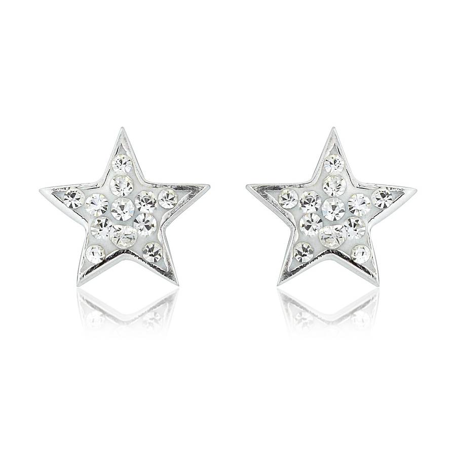 silver star earrings FVDLKRQ