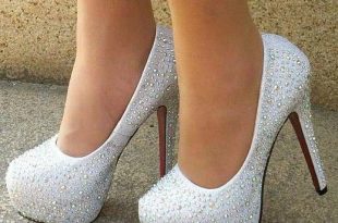 silver wedding shoes rhinestone heels prom wedding shoes crystal platforms silver glitter  rhinestone bridal shoes CHVCGRX