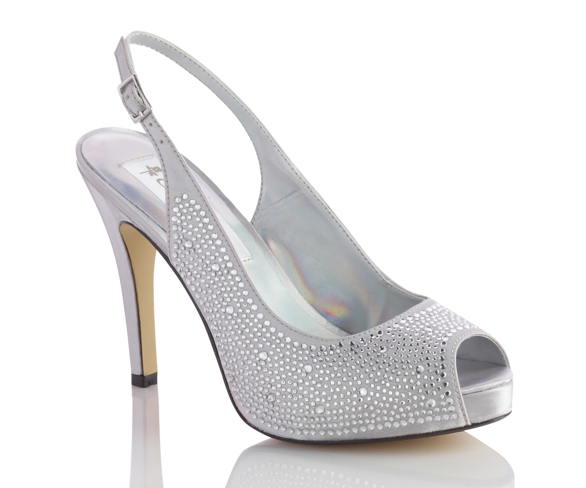 silver wedding shoes rhinestone silver bridal shoes AHIVLUX