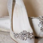 silver wedding shoes shimmering lame bridal pumps with vintage inspired brooches- love! GBUQLPI