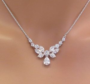 simple bridal necklace bridal rhinestone by theexquisitebride JBXLGOV