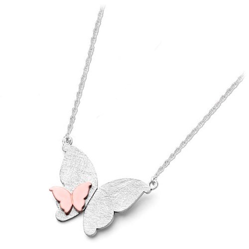 simply stated white u0026 rose gold butterfly necklace ZOCKODQ