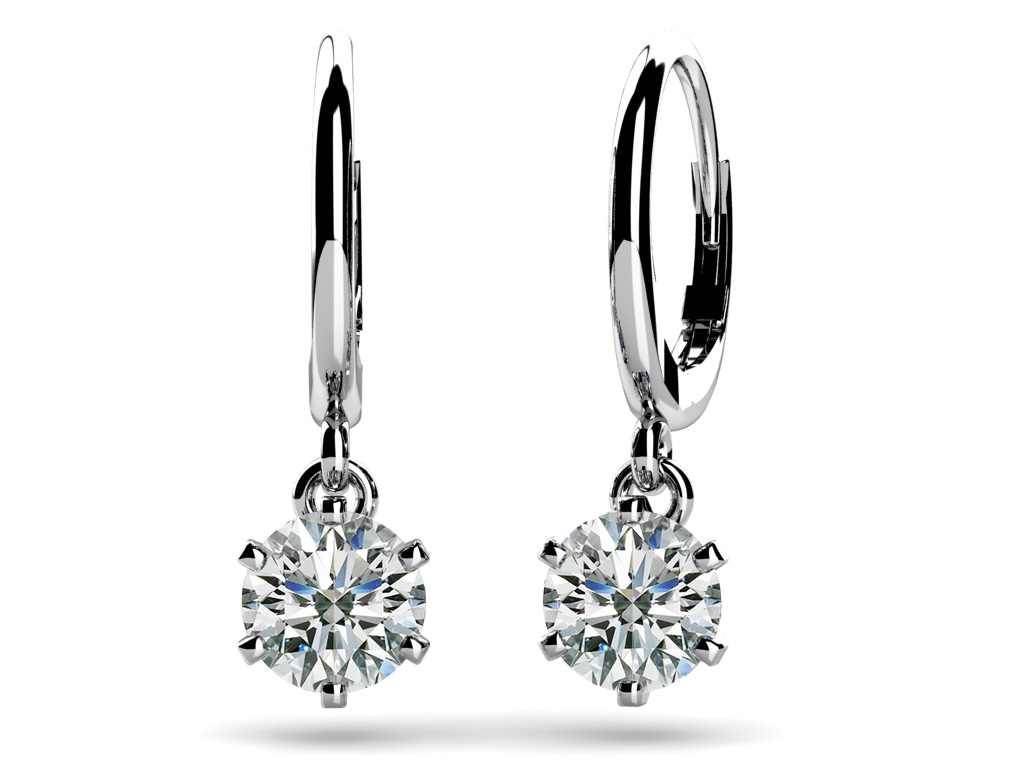 six prong solitaire diamond drop earrings QNMUHQL