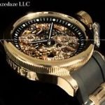 skeleton watch new invicta mens mechanical skeleton russian diver 18k rose gold plated ss WYAZOJA