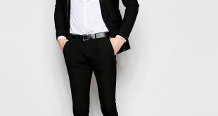 skinny suits new design super skinny tuxedo suit jacket in black man suit custom made FAMQAXW