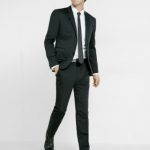 skinny suits skinny innovator black cotton sateen suit pant | express KMCAFAP
