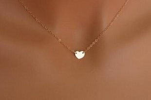 small necklaces fashion new small accessories heart necklace short design chain gold silver IXJKYJI