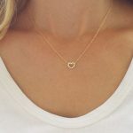 small necklaces gold heart necklace, small heart necklace, dainty gold necklace, heart  outline LTOCBPO