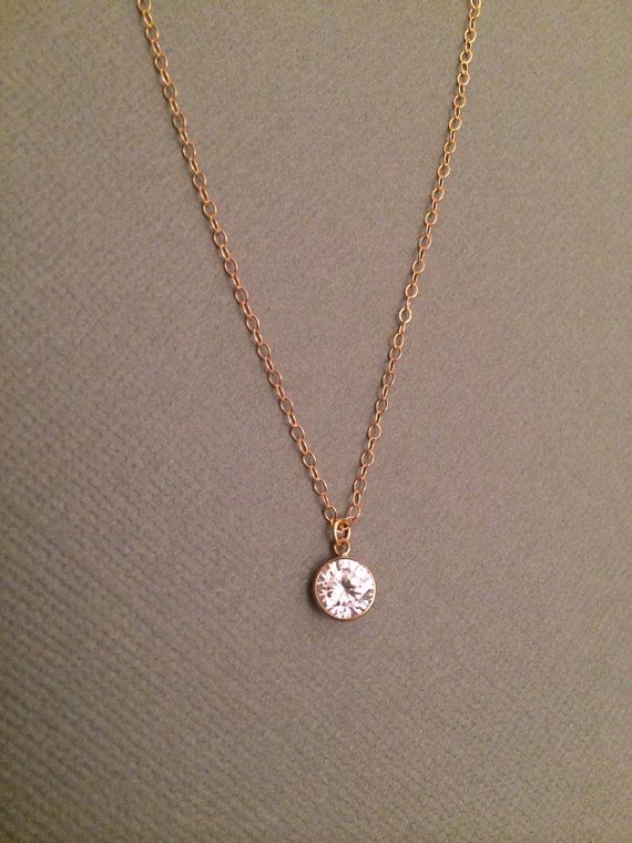 small necklaces shining diamond necklace, cubic zirconia gold filled necklace, simple cz  necklace, VBJMZBI