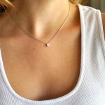 small necklaces small silver diamond drop necklace XLNKWHC