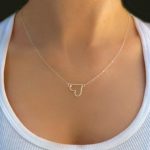 small necklaces tiny heart necklace - silver heart necklace - small sideways heart necklace BPLCHGJ