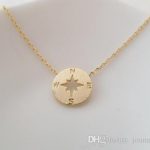 small necklaces wholesale n16 gold/silver small compass pendant charm necklaces south  direction pendant IRMVAIC