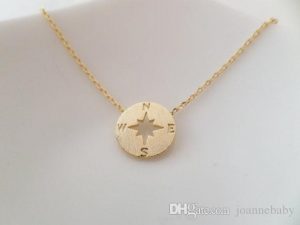 small necklaces wholesale n16 gold/silver small compass pendant charm necklaces south  direction pendant IRMVAIC