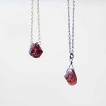 small raw garnet necklace on gold filled, oxidized sterling or sterling QRPCDYT