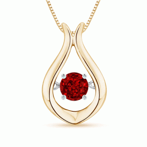 solitaire dancing open drop floating ruby pendant EVDAHVJ