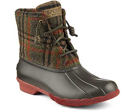 sperry top sider boots sperry top-sider saltwater plaid duck boots for women in brown sts95922 LUTDMCE