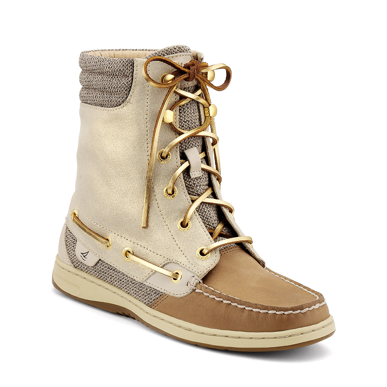 sperry top sider boots sperry top-sider womenu0027s hikerfish boot sparkle suede in linen/leather SJWMTZV