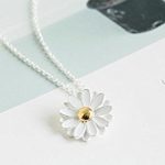 spring daisy necklace,pretty necklaces,jewelry necklaces12n-01265,white  flower charm pendant BYYLMPB