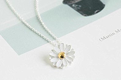 spring daisy necklace,pretty necklaces,jewelry necklaces12n-01265,white  flower charm pendant BYYLMPB
