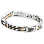 stainless steel bracelets inblue menu0027s stainless steel bracelet link cz silver gold black tone biker CFPFEOM