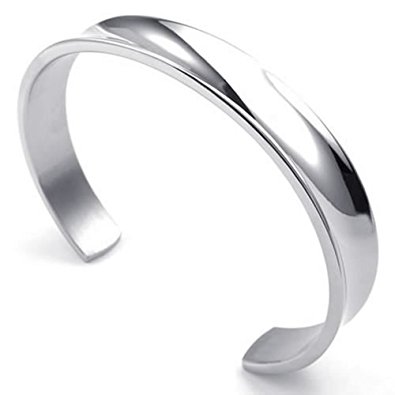stainless steel bracelets konov mens womens stainless steel bracelet, cuff bang, silver ELGAGAJ