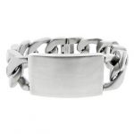 stainless steel bracelets menu0027s stainless steel thick curb link id bracelet JKRVDHB