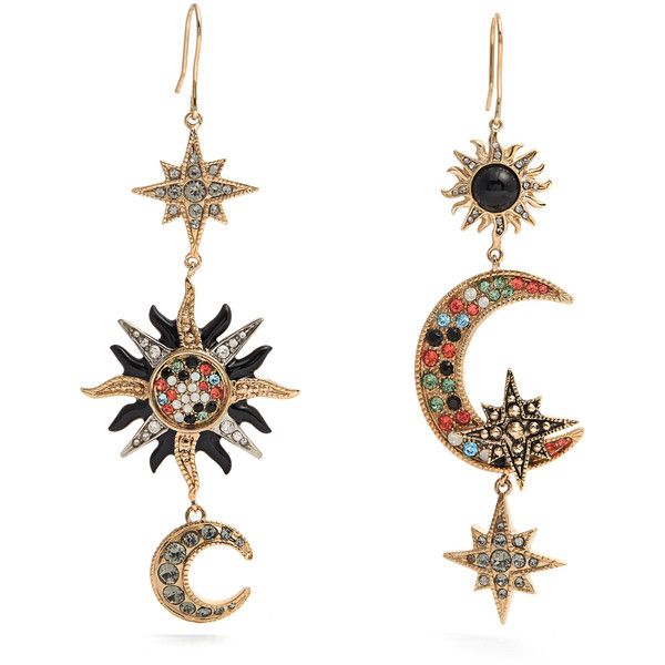 star earrings roberto cavalli sun, star and moon-embellished drop earrings ($598) ❤ liked ZCIBUSR