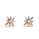 star earrings starburst opal stud earrings, sterling silver, gold plated, north star  earrings, XRYWNHZ