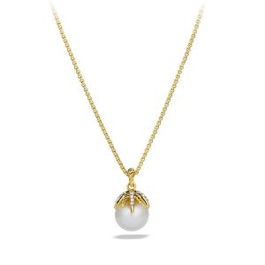 starburst pearl pendant necklace with diamonds in 18k gold. ZRIWJFI