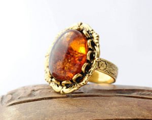 statement ring amber jewelry adjustable ring amber ring amber gold ring LJLWRBS