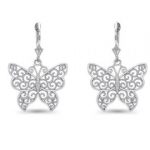 sterling silver butterfly earrings DGQSPVO