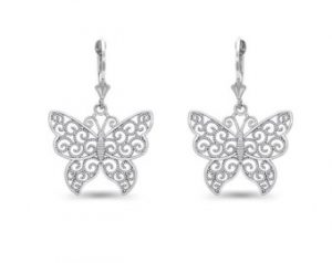 sterling silver butterfly earrings DGQSPVO