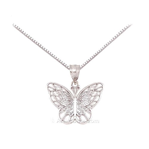 sterling silver butterfly necklace, made in the usa JPGWKRM