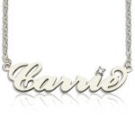 sterling silver carrie name necklace with birthstone ... FYAMYIP